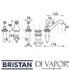 Bristan Renaissance 3 Hole Basin Mixer Pop-Up Waste Dimensions